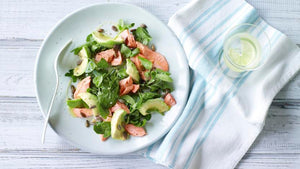 TROUT, AVOCADO, WATERCRESS AND PUMPKIN SEED SALAD
